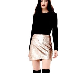 Banana Republic Gold Tweed Sequin Mini Skirt